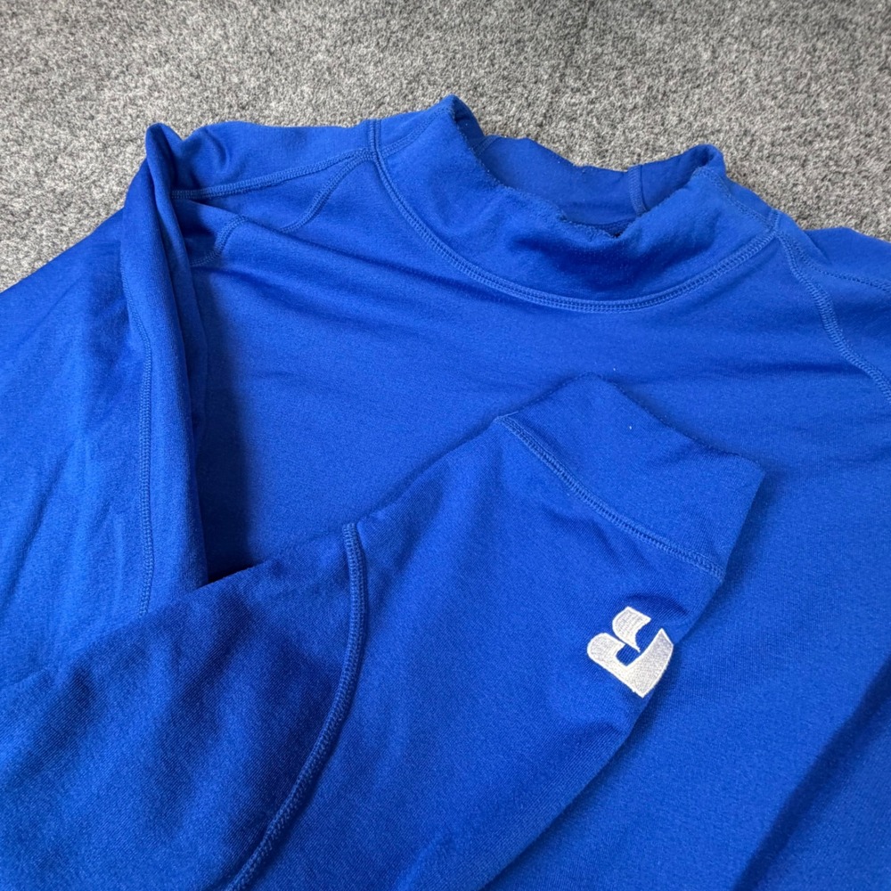 Russell Athletic Dri-Power Mock Neck Long Sleeve Shirt Royal Blue Mens XL‎ 0397